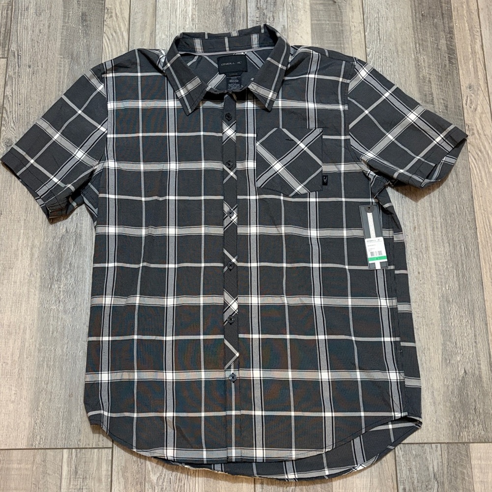 O'Neill Charcoal Plaid Casual Shirt